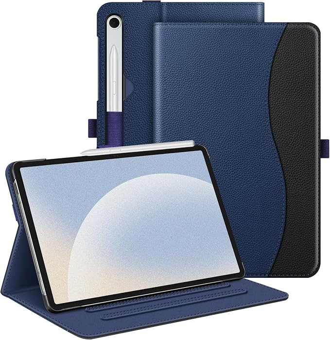 Fintie Case for Samsung Galaxy Tab S10 Lite/ S10 FE/ S9 FE 5G 10.9 Inch/Tab S9 11 Inch with S Pen Holder, Multi-Angle Viewing Protective Cover with Pocket, Auto Sleep/Wake, Navy