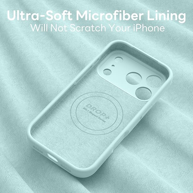 Vooii Magnetic Compatible with iPhone 17 Pro Max Case (Compatible with Magsafe) (Upgraded Camera Protection) Liquid Silicone Shockproof Full Body Protective Phone Cover for Women Men, Mint, 6.9”