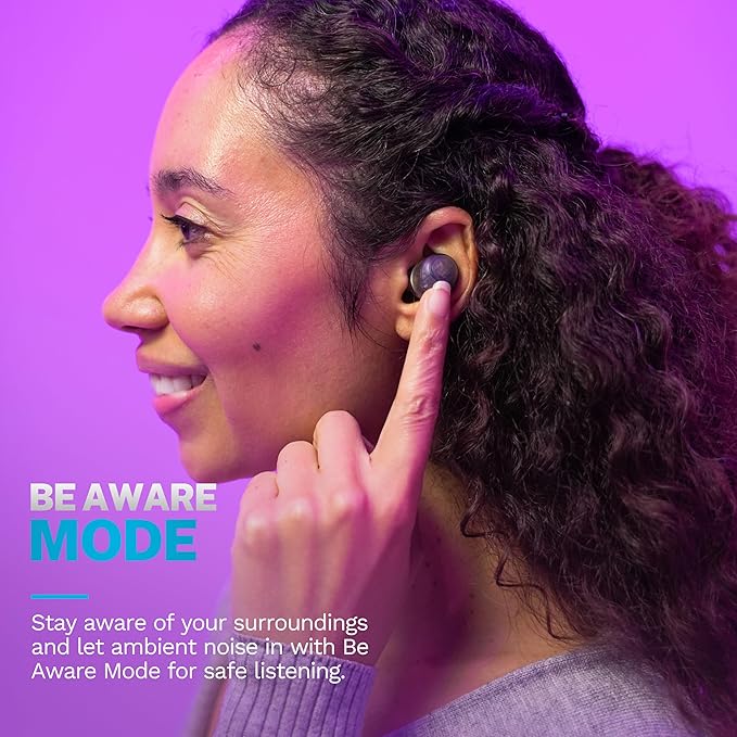 JLab Go Air Pop+ True Wireless Earbuds, in Ear Headphones, Bluetooth Earphones, 35H Playtime Ear Buds, Bluetooth Earbuds with Microphone, USB-C Charging Case, Dual Connect, EQ3 Sound, Clear