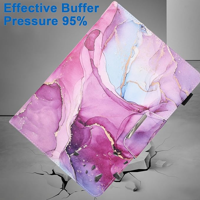 JZCreater 10 Inch Tablet Case, Universal 10 10.1 Inch Android Tablet Cover, Multi-Angle Viewing Stand Case for 9.5-10.5 Inch Tablet, Purple Marble