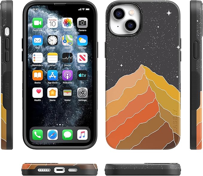 Casely iPhone 14 Case | Night Skies | Mountain Starlight | Compatible with MagSafe | Bold Protective Design