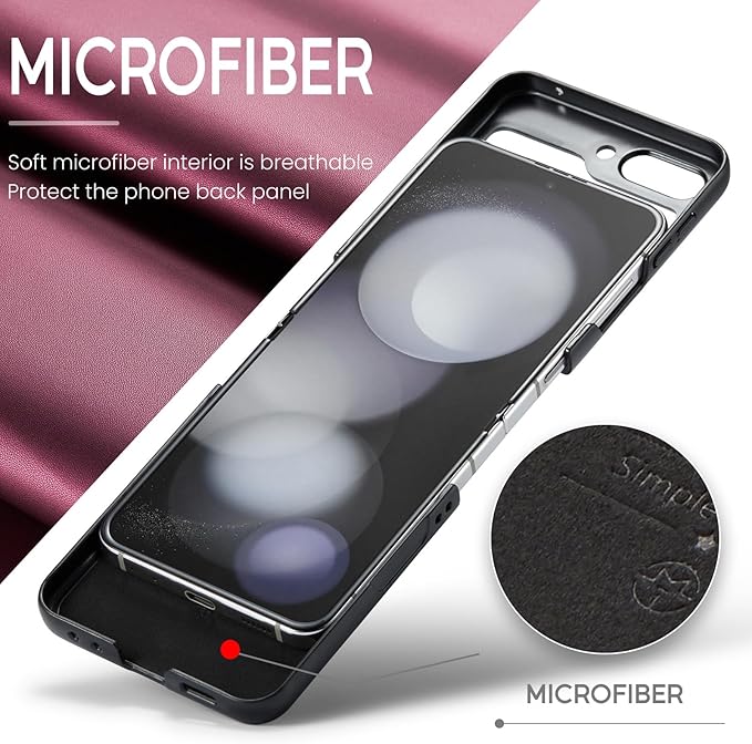 for Samsung Galaxy Z Flip 5 Case, Premium PU Leather Case Anti Scratch Slim Phone Shockproof Protective Phone Cover for Samsung Galaxy Z Flip5, Red