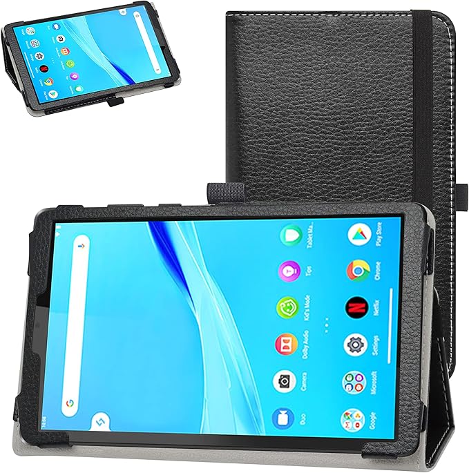 Bige for Lenovo Tab M8 Tablet Case - PU Leather Folio 2-Folding Stand Cover for Lenovo Tab M8 8" Tablet, Black
