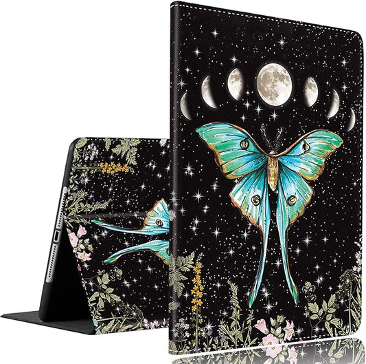Case for Samsung Galaxy Tab A9 Plus 11 inch 2023，Slim Fit Foldable Standing Cover Case with Auto Sleep/Wake for Galaxy Tab A9+ 11’2023 (SM-X210/X216/X218)，Wildflower Moth Moon Phase Botanical