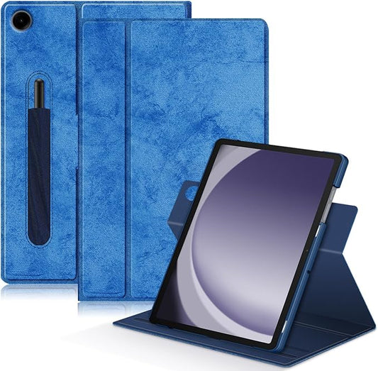 Case for Samsung Galaxy Tab A9 Plus/Galaxy Tab A9 + 11 Inch 2023 SM-X210/X216/X218 Tablet,360° Rotating Stand Cover with Auto Sleep/Wake,Dark Blue