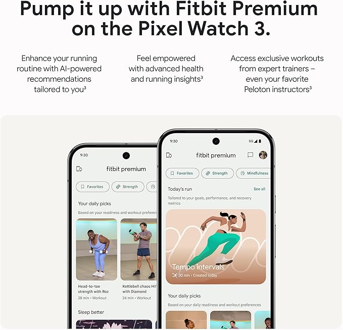 Google Pixel Watch 3 (41mm) Latest Model - Android Smartwatch, Heart Rate Tracking, Fitbit Advanced Running, Fitness Insights, 24-Hour Battery - Polished Silver Aluminum Case - Rose Quartz Band - WiFi