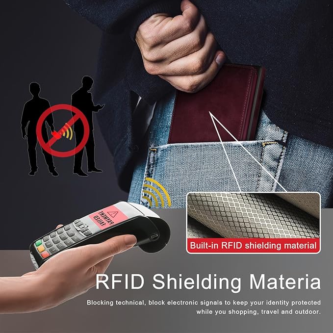 DJDUCK Designed for Samsung Galaxy S25 Ultra Case Wallet with Card Holder, [Magnetic Clasp Cover] [RFID Blocking Leather Protection] Shockproof Women Men Cases for Samsung S25 Ultra Wine Red