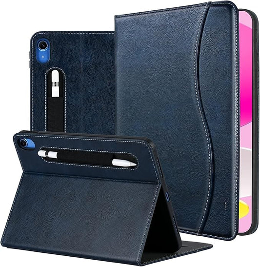 HFcoupe Case for iPad a16 11th Generation 11 Inch 2025, Book Style iPad Gen 10 Case 2022 10.9-inch, Auto Wake/Sleep Cover Stand Protective Folio with Pocket & Magnetic Closure, Navy
