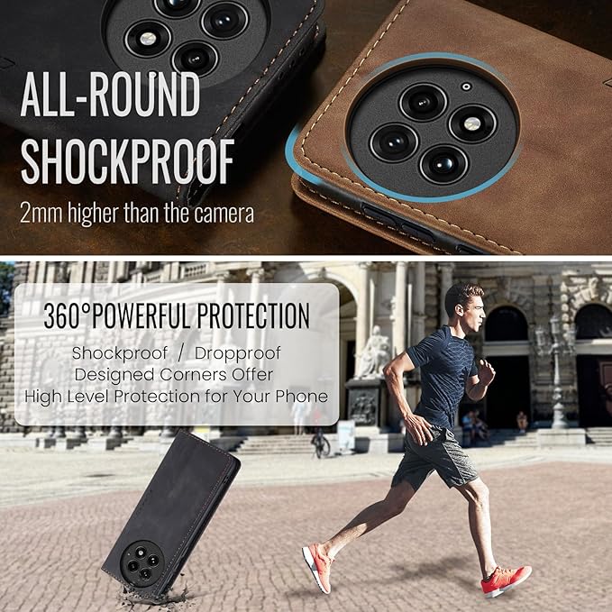 for OnePlus 13 Case, Flip Wallet Leather Case with Card Holder Magnetic Closure Shockproof Kickstand Protective Phone Cases Cover for OnePlus 13, Black