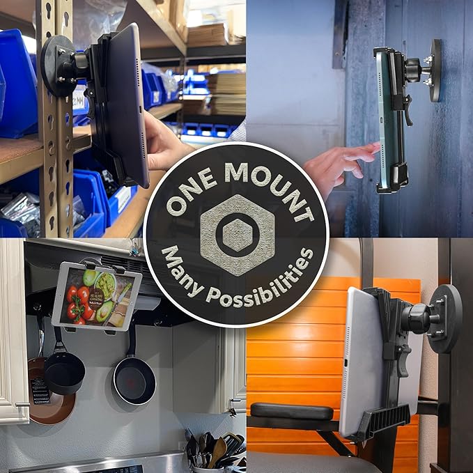 iBOLT TabDock MagDock- Heavy Duty Magnetic Mount for All 7-11 inch Tablets- Great for fridges, Restaurants, Automotive, Workout Equipment, or Any Magnetic Metal Surface