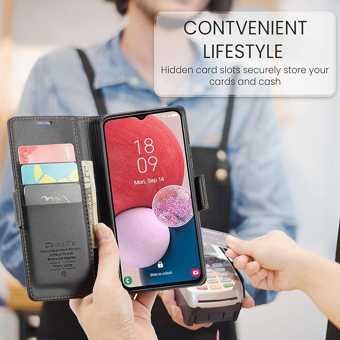 for Samsung Galaxy A13 4G/5G Case, Premium PU Leather Wallet Case Flip Cover with [RFID Blocking][Card Holder][Stand Function] Shockproof Protective for Samsung Galaxy A13, Black