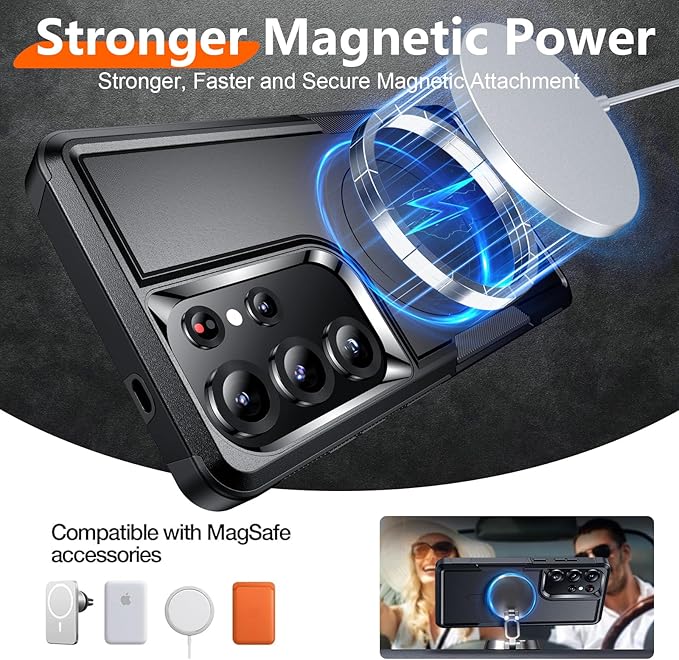 Red2Fire for Samsung Galaxy S25 Ultra Case, [Compatible with Magsafe][Military Grade Drop Protection] Heavy Duty Full Body Shockproof Protection Non-Slip Phone Case for S25 Ultra Case 6.9 inch