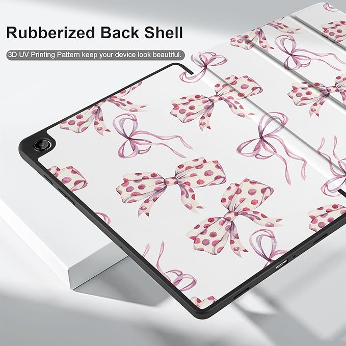 MEEgoodo Case for Samsung Galaxy Tab A9 Plus 11 inch Cover 2024 2023 with S Pen Holder, A9+ Smart Tablet Cases with Leather Trifold Stand+Soft TPU Back Shell+Smart Auto Wake/Sleep, Watercolor Bows