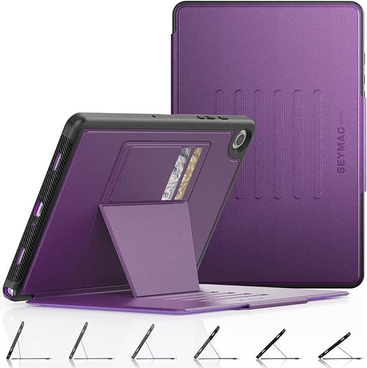 SEYMAC stock Case for Samsung Galaxy Tab A9+ Plus 11'', Auto Sleep/Wake Case with Magnetic Multi-Angles Stand, Card Slot for Galaxy Tab A9+/ A9 Plus 11'' SM-X210/X216/X218, (Purple)