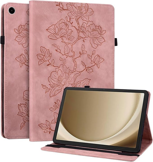 Case for Samsug Galaxy Tab A9+ Plus 11 inch 2024 (SM-X210/X216/X218), Slim PU Leather Folio Cover with Multi-Angle Stand and Pen Holder, Pink