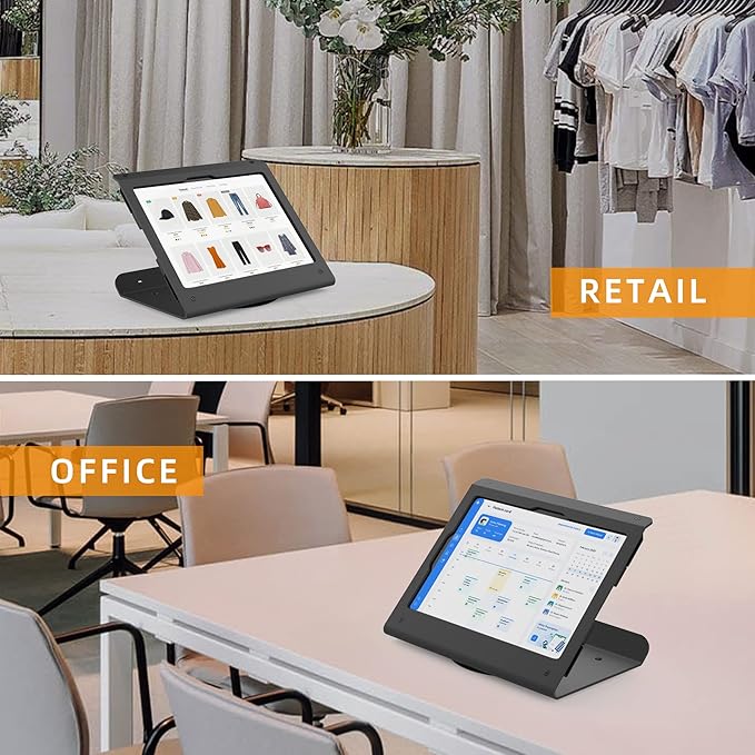 Tablet POS Stand - Heavy Duty Steel Kiosk Stand with 360° Swivel Base Anti-Theft - Compatible with 10.9" iPad 10th, Pro 11" 1 2 3 4, Air 4 5, Air 11", iPad 11"(A16)