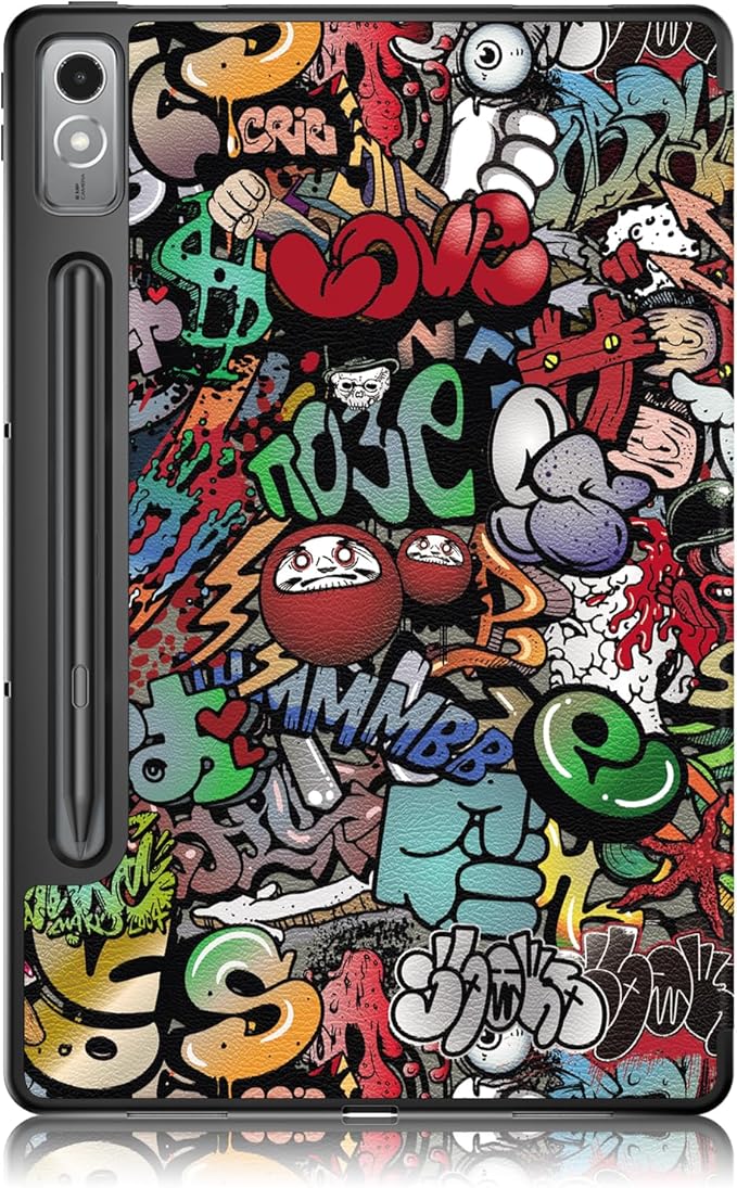 Case for Lenovo Tab P12 12.7 Inch 2023 Tablet, Smart Soft TPU Back Shell Cover with Auto Wake/Sleep Function,Graffiti