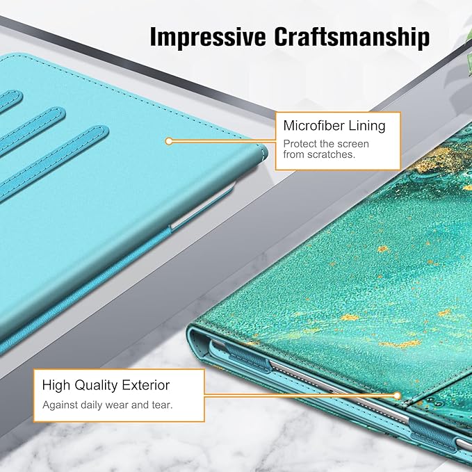 Fintie Case for iPad 9th / 8th / 7th Generation (2021/2020/2019) 10.2 Inch - [Corner Protection] Multi-Angle Viewing Stand Cover with Pocket & Pencil Holder, Auto Sleep Wake, Aqua Wave