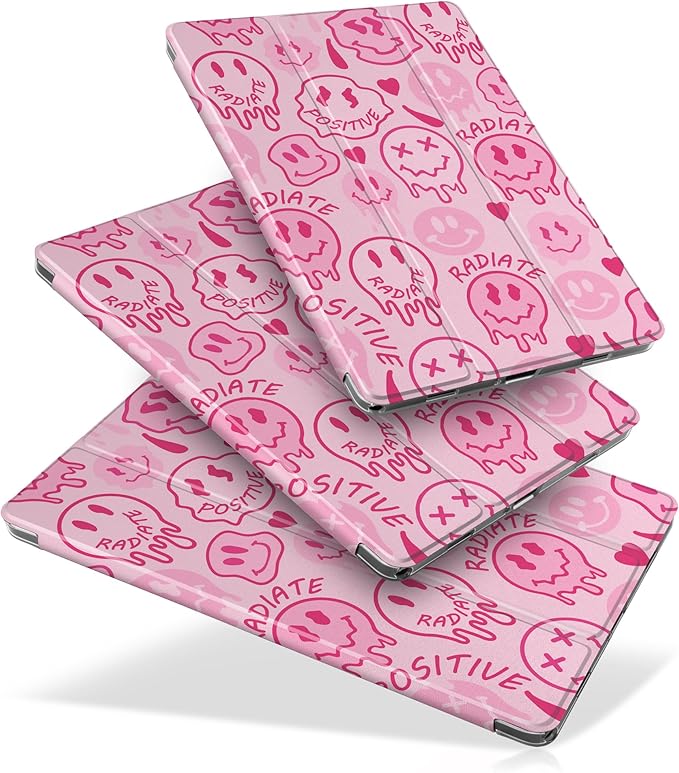 DONGKE Case for Samsung Galaxy Tab A9+/A9 Plus 11 inch 2024 2023 (SM-X210/X216/X218), Slim Stand Hard PC Translucent Back Shell Smart Cover, Auto Wake/Sleep - Melting Faces