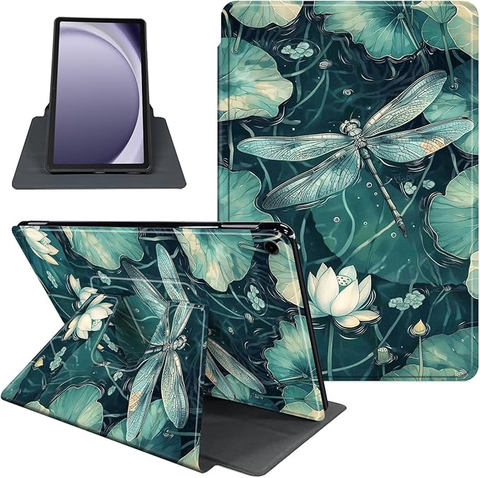Case for Samsung Galaxy Tab A9+/A9 Plus 11 Inch 2023 Tablet Case, 360 Degree Rotating Folio Stand Smart Cover for Galaxy Tab A9+ Tablet SM-X210/X216/X218, Auto Sleep/Wake, Dragonfly 2