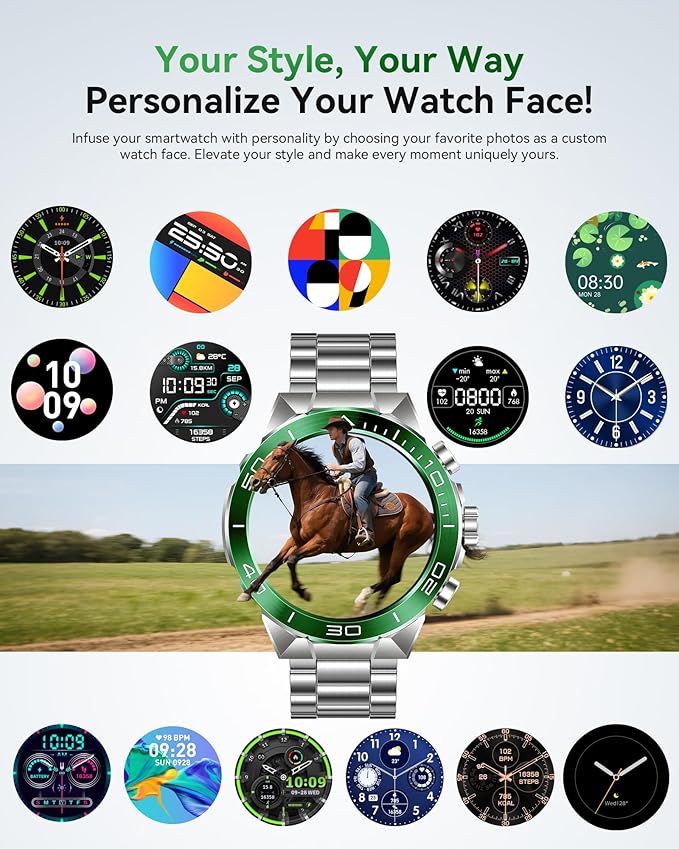 SOUYIE Military Rugged Smart Watch for Men, AMOLED 1.43" HD Screen, Bluetooth Call Answer/Make, Blood Oxygen/Heart Rate/Sleep Tracker, 7-30 Day Battery, Waterproof Fitness Tracker for iOS Android