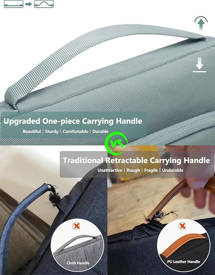 HYZUO 15-16 Inch Laptop Bag Sleeve for MacBook Pro 16 M4 M3 M2 M1 2025-2019, 15" Surface Book, Notebook Case for 15" 15.6" Dell HP Lenovo ThinkBook Asus Acer Samsung Huawei, Ash Blue