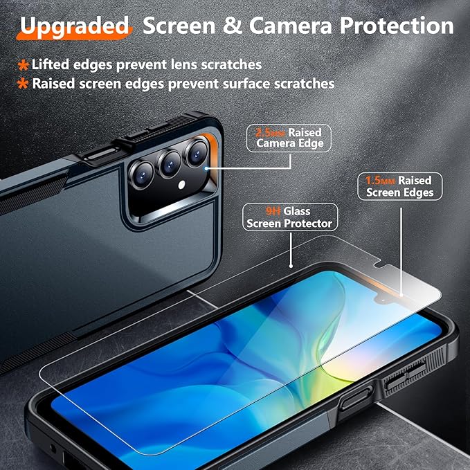 Red2Fire Designed for Samsung Galaxy A16 5G Case, [Military Grade Drop Protection] Non-Slip Heavy Duty Full Body Shockproof Protection Phone Case Galaxy A16 5G Case,Dark Blue