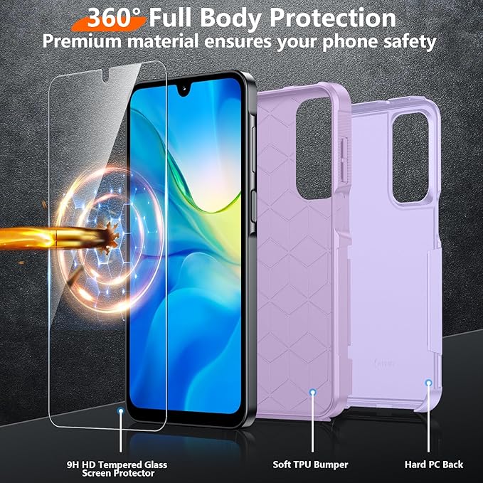 Red2Fire Designed for Samsung Galaxy A16 5G Case, [Military Grade Drop Protection] Non-Slip Heavy Duty Full Body Shockproof Protection Phone Case Galaxy A16 5G Case,Purple