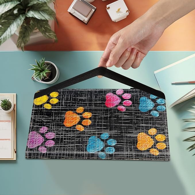 Case for Samsung Galaxy Tab S9 FE 5G 10.9 Inch/Galaxy Tab S9 11 Inch 2023,Card Slot PU Leather TPU Case Pen Holder Auto Wake Sleep,Colorful Paw