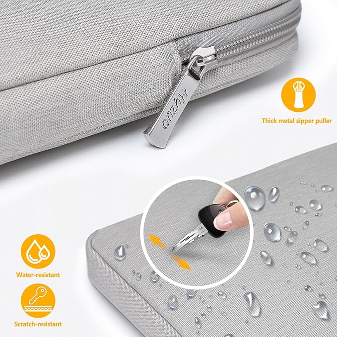 HYZUO 13.3-14 Inch Laptop Sleeve Bag Set for MacBook Pro 14 M4/M3/M2/M1, MacBook Air/Pro 13.3, 13.5"/13.8" Surface Book/Laptop, Notebook Case for 13.3" HP Dell Lenovo Asus Acer, Light Gray