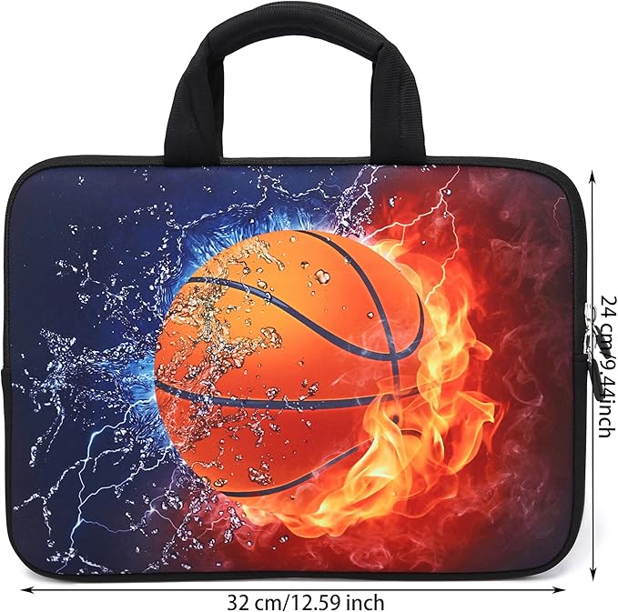 11" 11.6" 12" 12.1" 12.5" inch Laptop Carrying Bag Chromebook Case Notebook Ultrabook Bag Tablet Cover Neoprene Sleeve Fit Apple MacBook Air Samsung Google Acer HP DELL Lenovo Asus(Basketball Fire)