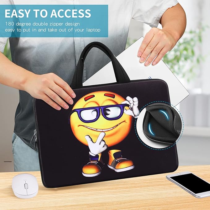 iColor 11 11.6 12 12.1 12.5 inch Laptop Carrying Bag Chromebook Case Notebook Ultrabook Bag Tablet Cover Neoprene Sleeve for Apple MacBook Air Samsung Google Acer HP DELL Lenovo Asus Yellow Boy