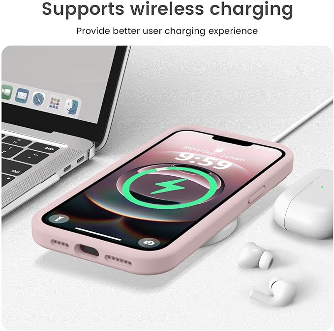 Vooii Compatible with iPhone 16e Case, Liquid Silicone Upgrade [Camera Protection] [Soft Anti-Scratch Microfiber Lining] Shockproof Phone Case for iPhone 16e 6.1 inch - Chalk Pink