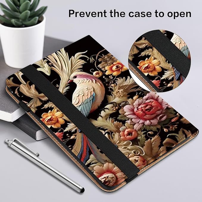 Case for Lenovo Tab Plus 11.5 inch 2024 (TB351FU),PU Leather Folio Shockproof Stand Card Slots Smart Protective Cover for Lenovo Tab Plus 2024 Tablet - Flower Birds