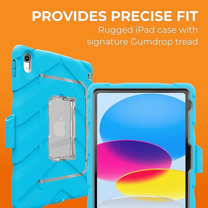Gumdrop Hideaway iPad Case w/Stand Fits ONLY iPad 11th Generation |A16| & 10th Gen (10.9) inch Rugged Shockproof Reliable & Drop Tested for Kids K-12 Students Teachers Classrooms & School Use - Blue