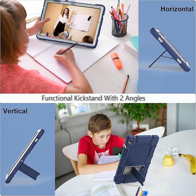 Rantice Case for Samsung Galaxy Tab A9+ 11”, Heavy Duty Shockproof Rugged Protective Case with Kickstand for Samsung Galaxy Tab A9+ / A9 Plus 11” 2023 (SM-X210/X216/X218), NavyBlue+Grey