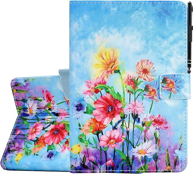 KEROM Case for Samsung Galaxy Tab A9+ Plus 11 Inch 2024 2023 (SM-X210/X216/X218), Slim PU Leather Stand Case Protective Cover for Galaxy Tab A9+/A9 Plus Tablet, Auto Wake/Sleep - Garden