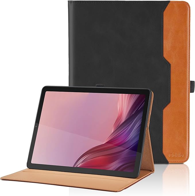 Case for Lenovo Tab M9 9 Inch 2023 (TB-310FU)/ Nook 9" Lenovo Tablet (2024) - PU Leather Business Folio Protective Cover with Hand Strap and Pocket, Black