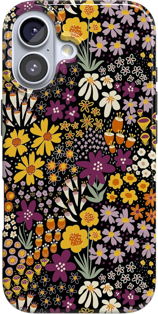 Casely iPhone 17 Case | Falling for You | Plum Floral | Compatible with MagSafe | Classic Ultra Slim Design