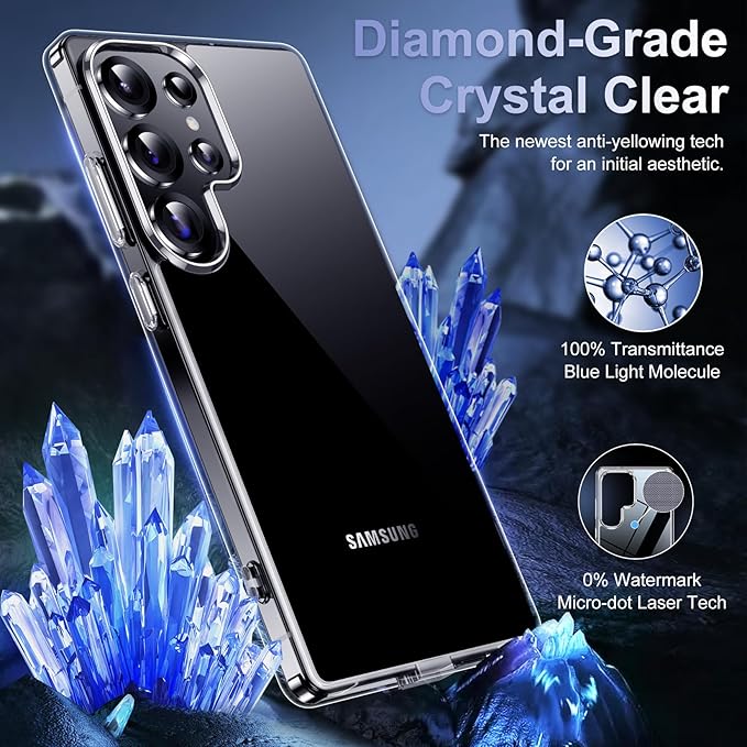 Red2Fire for Samsung Galaxy S25 Ultra Case Clear, [Non-Yellowing] [Slim Thin] [Military Grade Drop Protection] Lightweight Shockproof Protection Phone Case for S25 Ultra Case 6.9 inch, Clear