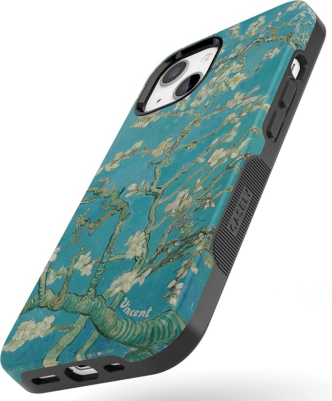 Casely iPhone 14 Case | Blue Awakening | Van Gogh Almond Blossom | Compatible with MagSafe | Bold Protective Design