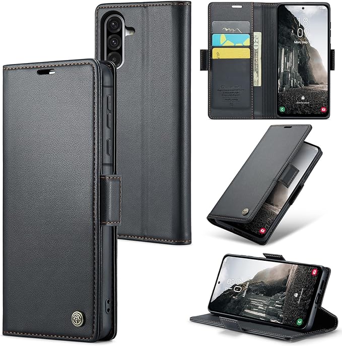 for Samsung Galaxy A36 5G Case, Premium PU Leather Wallet Case Flip Cover with [RFID Blocking][Card Holder][Stand Function] Shockproof Protective for Samsung Galaxy A36, Black