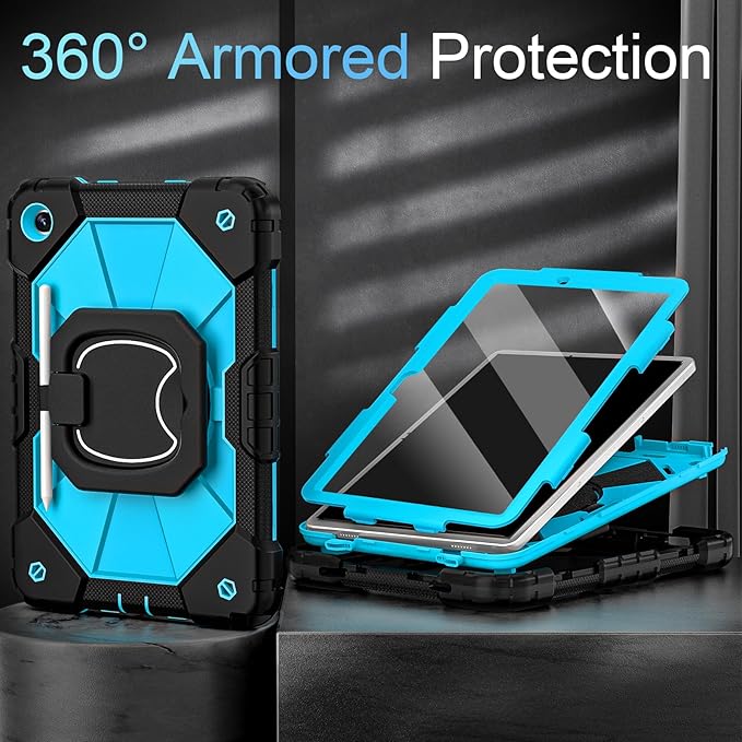 Case for Samsung Galaxy Tab A9+/ A9 Plus Case 11 Inch (SM-X210/X216/X218) with Screen Protector/360° Rotating Stand,Military Grade Shockproof Cover for Galaxy Tab A9 Plus Cases