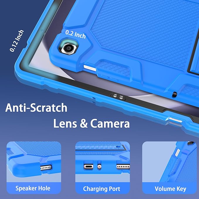 Rantice Case for Samsung Galaxy Tab A9+ 11”, Heavy Duty Shockproof Rugged Protective Case with Kickstand for Samsung Galaxy Tab A9+ / A9 Plus 11” 2023 (SM-X210/X216/X218), Blue+Black