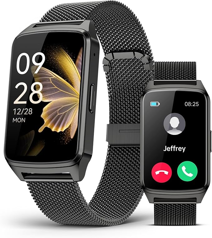 Fitness Tracker Watch for Women Men, Step Counter Work For iPhone and Android, IP68 Waterproof, Activity Track with Calorie, Sleep Monitor, 110+ Sports Modes Pedometer Smart Smartwatch (Black, 1.57)