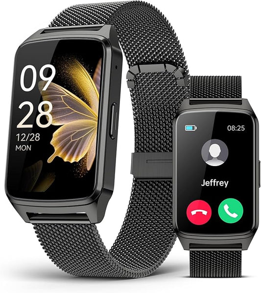 Fitness Tracker Watch for Women Men, Step Counter Work For iPhone and Android, IP68 Waterproof, Activity Track with Calorie, Sleep Monitor, 110+ Sports Modes Pedometer Smart Smartwatch (Black, 1.57)