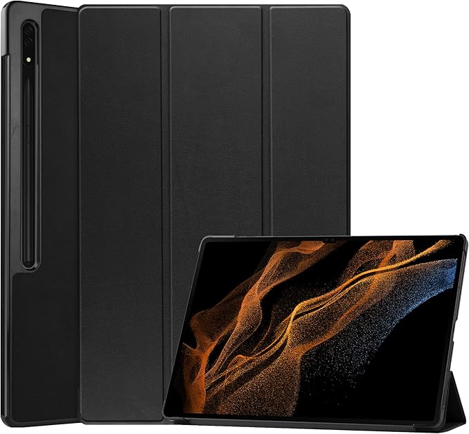 Smart Case for Galaxy Tab S10 Ultra, Ratesell Lightweight Trifold Stand Smart Case Cover with Auto Wake/Sleep for Samsung Galaxy Tab S10 Ultra 2024/ S9 Ultra 2023/ S8 Ultra 2022 14.6 Inch Black