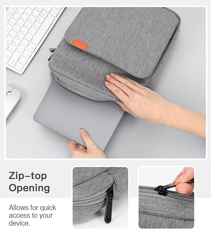 MoKo 13.3-14 Inch Laptop Sleeve Bag Fits MacBook Pro M3/M2 14" 2023, MacBook Pro 13" M2, New MacBook Air 13.6" M3/M2 2024/2022,Tab S8 Ultra 14.6",Handle Carrying Case with Shoulder Strap, Dark Gray