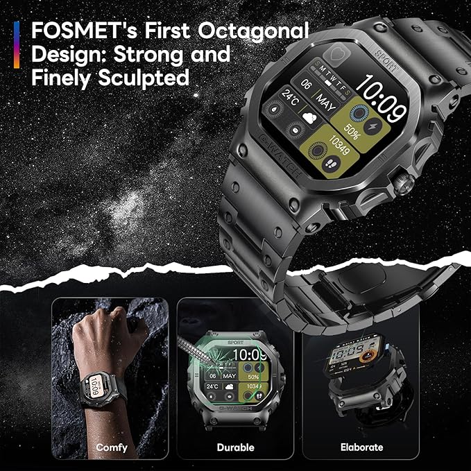 Smart Watches for Men (Answer/Make Calls), 1.57''HD Smart Watch for Android and iPhone, 24/7Fitness Watches with IP68/Heart Rate/Sleep Monitor/Steps Monitor/Pedometer/100+Sport Modes (Gray)