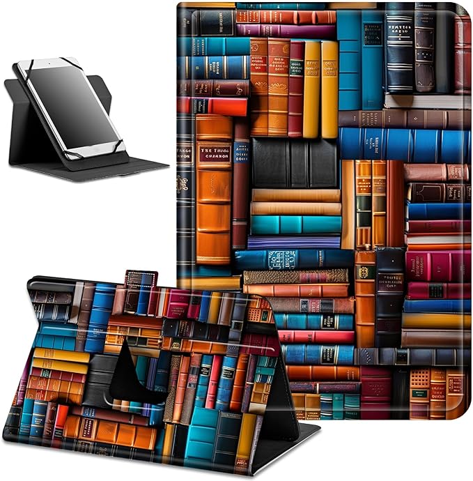for Walmart Onn 10.4" Tablet Pro 2023 (Model:100110603) Case Dluggs 360 Degree Rotating Smart Protective Stand Cover for Walmart Onn 10.4 Inch Pro Tablet-Vintage Book